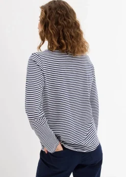 bonprix Shirts & Tops^Langarmshirt aus reiner Baumwolle dunkelblau/weiß gestreift