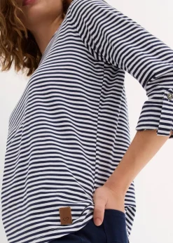bonprix Shirts & Tops^Langarmshirt aus reiner Baumwolle dunkelblau/weiß gestreift