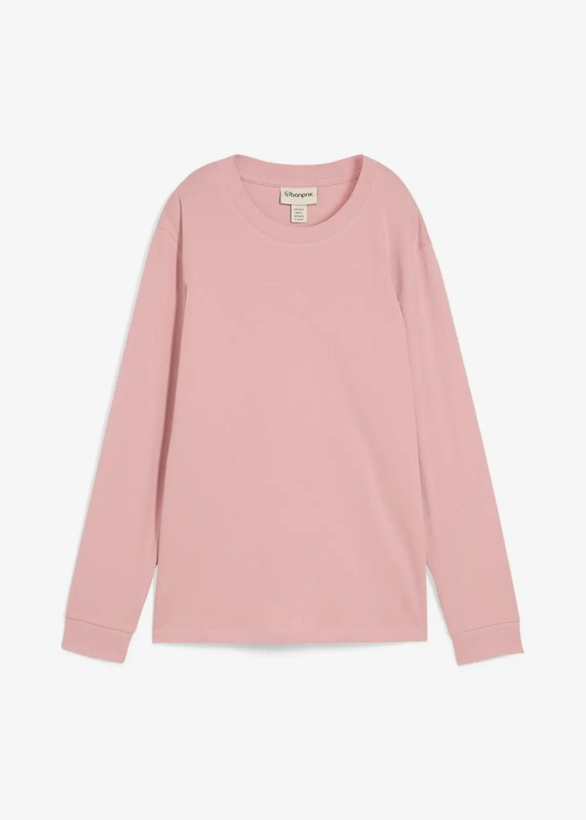 bonprix Bekleidung·Röcke|Nachhaltigere Materialien^Langarmshirt aus reiner Bio-Baumwolle aschrosa