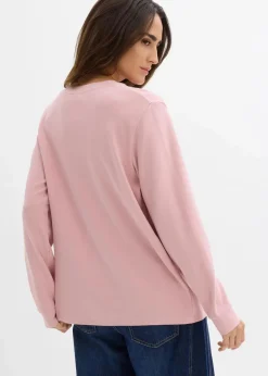 bonprix Bekleidung·Röcke|Nachhaltigere Materialien^Langarmshirt aus reiner Bio-Baumwolle aschrosa