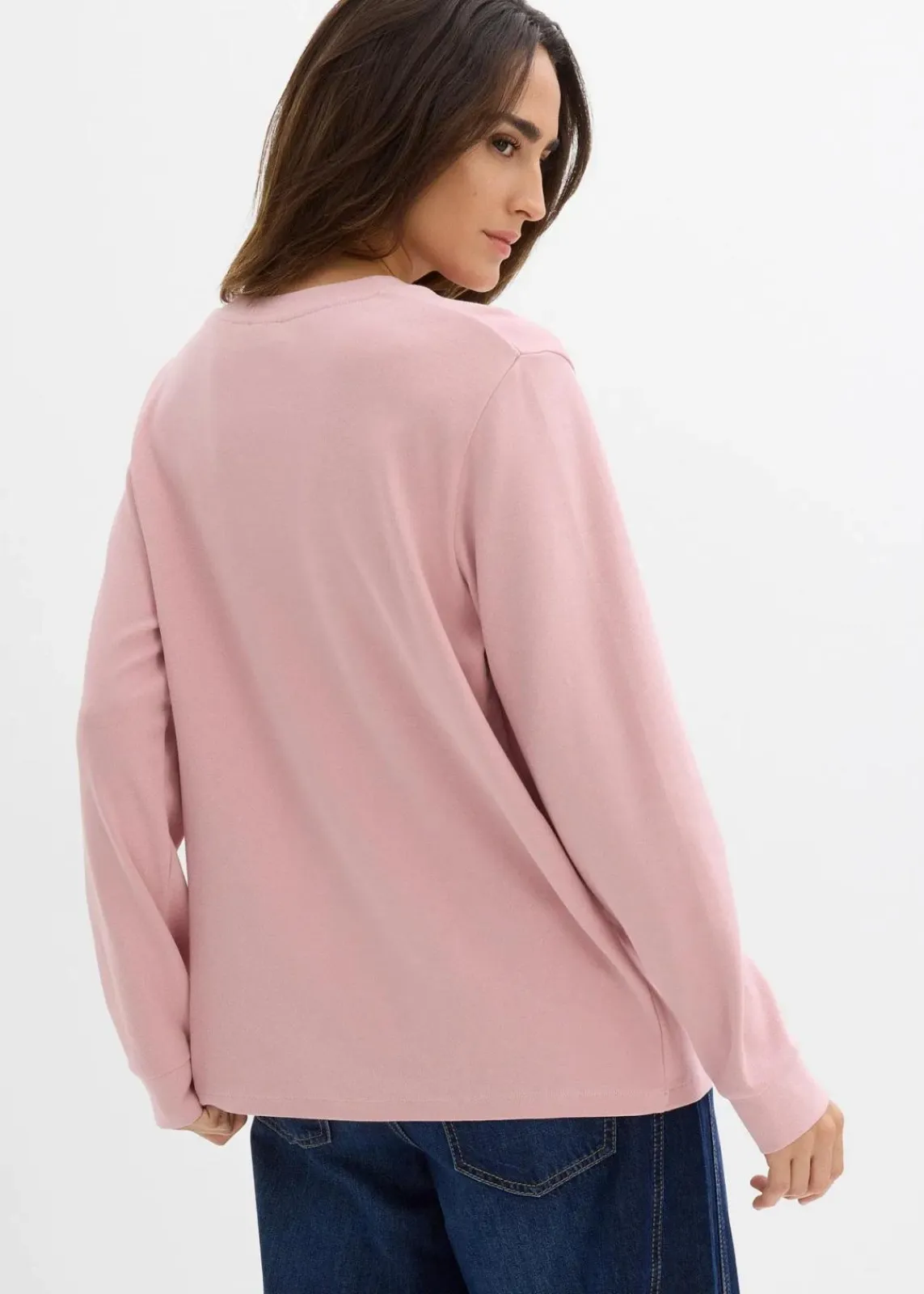 bonprix Bekleidung·Röcke|Nachhaltigere Materialien^Langarmshirt aus reiner Bio-Baumwolle aschrosa