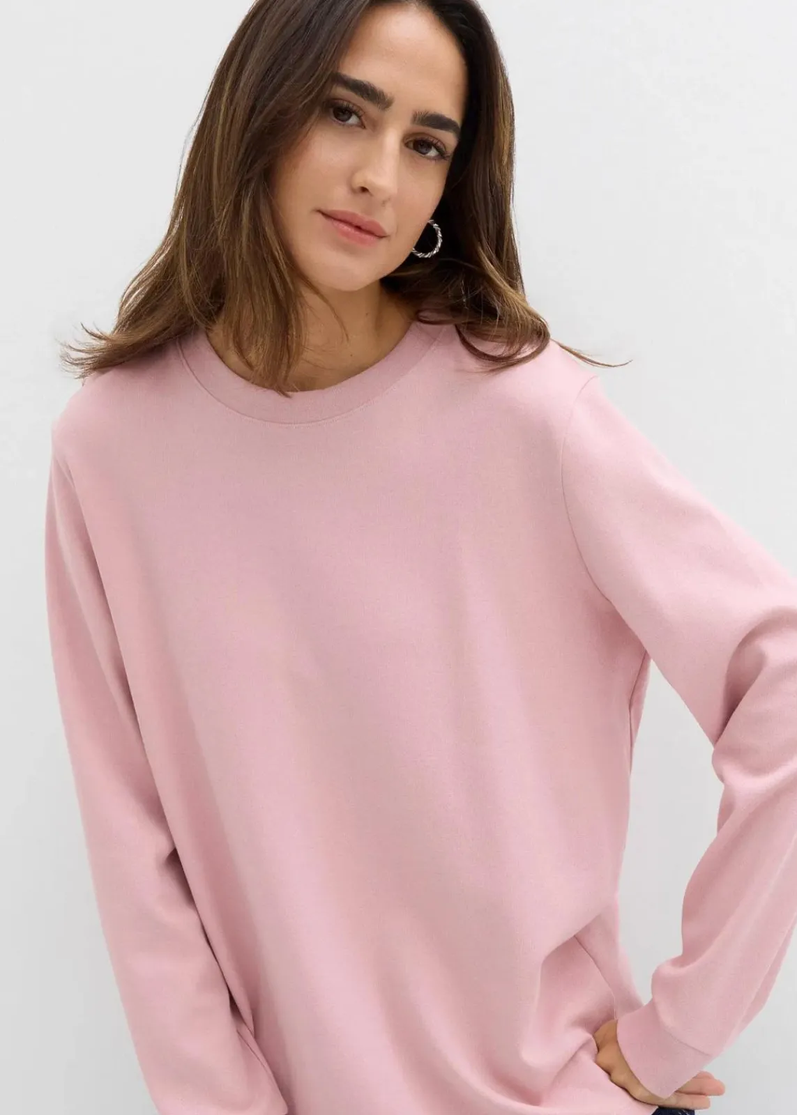 bonprix Bekleidung·Röcke|Nachhaltigere Materialien^Langarmshirt aus reiner Bio-Baumwolle aschrosa