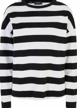 bonprix Bekleidung·Röcke|Basics^Langarmshirt aus reiner Interlock-Baumwolle schwarz/weiß gestreift