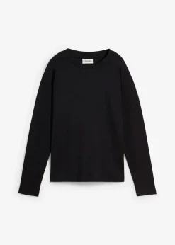 bonprix Bekleidung·Röcke|Basics^Langarmshirt aus reiner schwerer Bio-Baumwolle schwarz