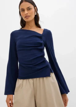 bonprix Shirts & Tops^Langarmshirt aus Rippe dunkelblau