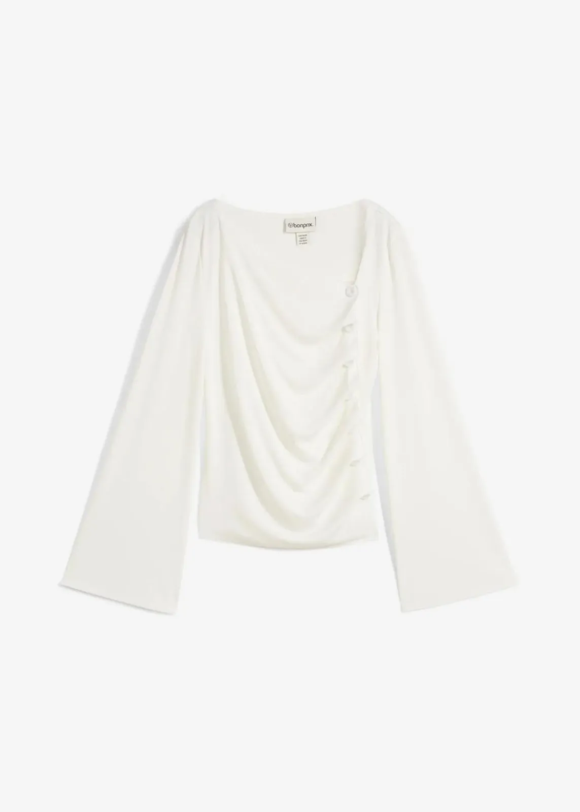bonprix Shirts & Tops^Langarmshirt aus Rippe wollweiß