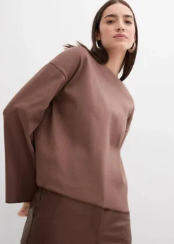 bonprix Shirts & Tops^Langarmshirt aus Rippware lehmbraun