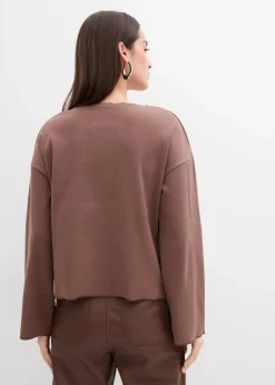bonprix Shirts & Tops^Langarmshirt aus Rippware lehmbraun