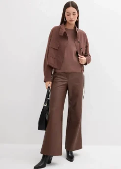 bonprix Shirts & Tops^Langarmshirt aus Rippware lehmbraun
