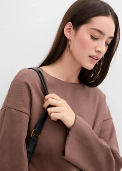 bonprix Shirts & Tops^Langarmshirt aus Rippware lehmbraun