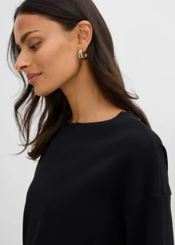 bonprix Shirts & Tops^Langarmshirt aus Rippware schwarz