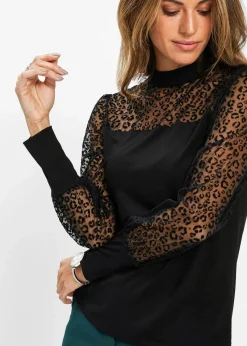 bonprix Nachhaltigere Materialien|Shirts & Tops^Langarmshirt aus softem Viskose-Mix schwarz
