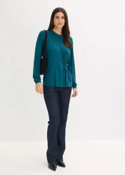 bonprix Shirts & Tops|Nachhaltigere Materialien^Langarmshirt aus softem Viskose-Mix dunkelpetrol