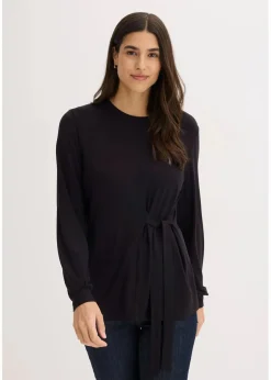 bonprix Nachhaltigere Materialien|Shirts & Tops^Langarmshirt aus softem Viskose-Mix schwarz