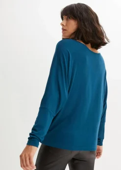 bonprix Shirts & Tops^Langarmshirt aus softem Viskose-Mix blaupetrol