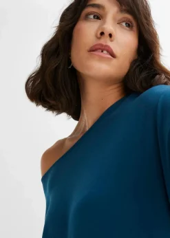 bonprix Shirts & Tops^Langarmshirt aus softem Viskose-Mix blaupetrol