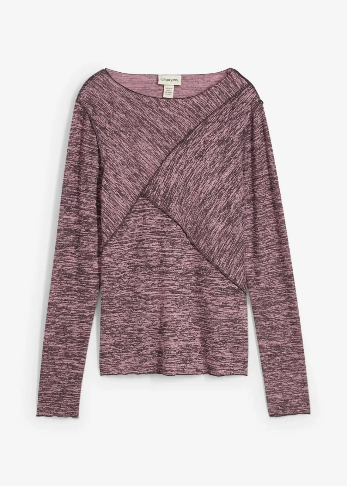bonprix Shirts & Tops^Langarmshirt aus softem Viskose-Mix rauchorchidee meliert