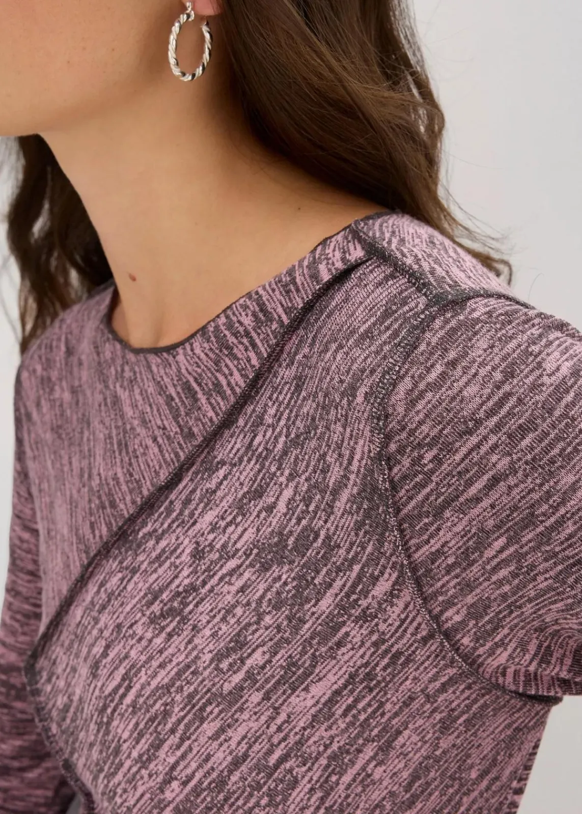 bonprix Shirts & Tops^Langarmshirt aus softem Viskose-Mix rauchorchidee meliert