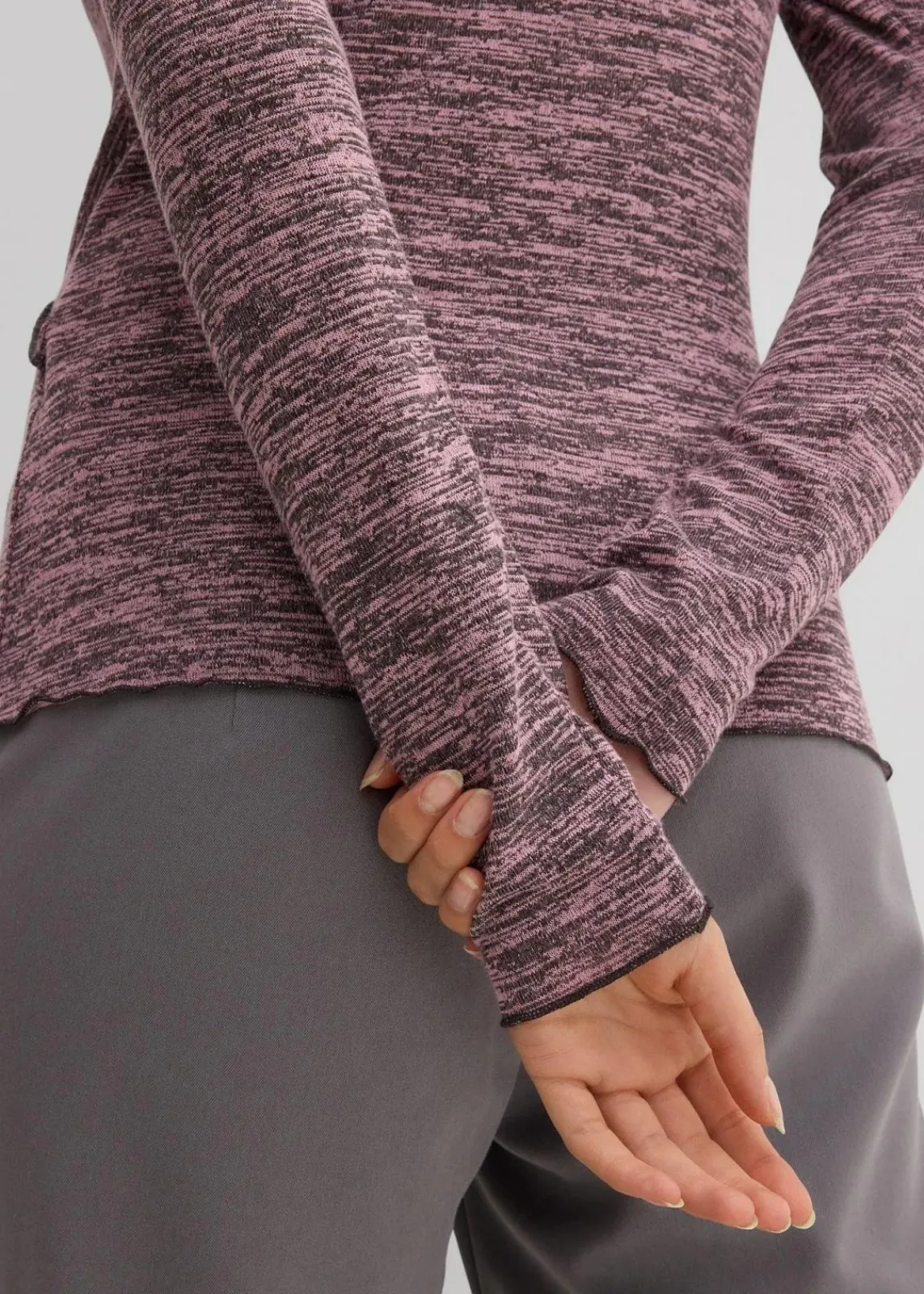 bonprix Shirts & Tops^Langarmshirt aus softem Viskose-Mix rauchorchidee meliert