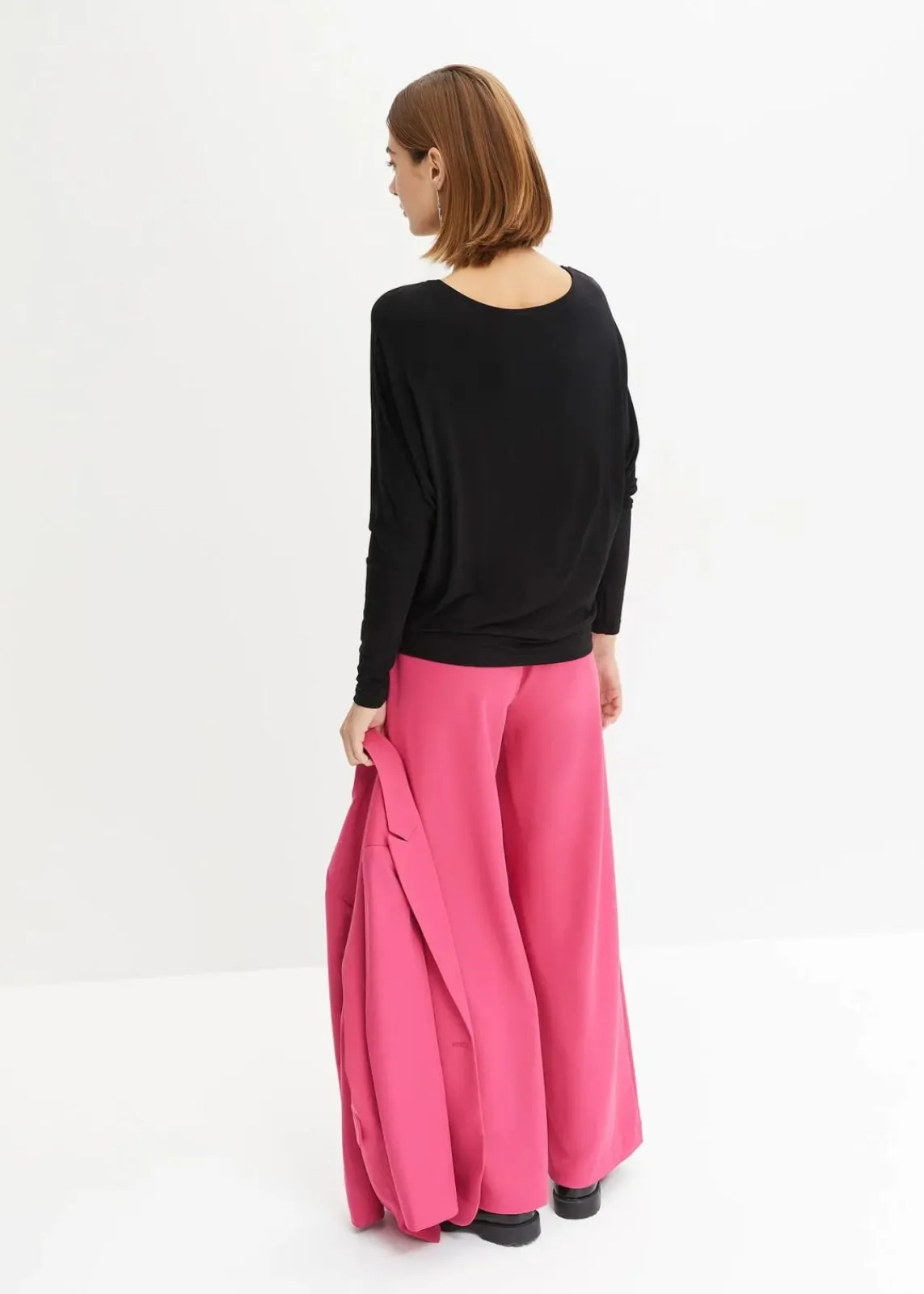 bonprix Shirts & Tops^Langarmshirt aus softem Viskose-Mix schwarz
