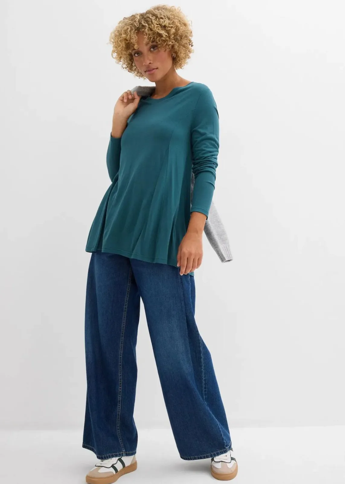 bonprix Shirts & Tops|Nachhaltigere Materialien^Langarm-Shirt aus softer Viskose pfeffergrün