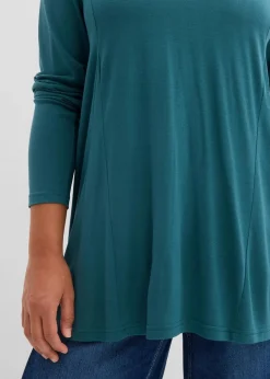 bonprix Shirts & Tops|Nachhaltigere Materialien^Langarm-Shirt aus softer Viskose pfeffergrün