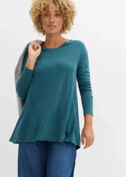 bonprix Shirts & Tops|Nachhaltigere Materialien^Langarm-Shirt aus softer Viskose pfeffergrün