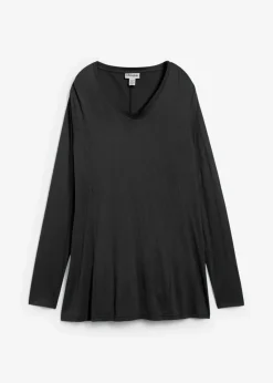 bonprix Nachhaltigere Materialien|Shirts & Tops^Langarm-Shirt aus softer Viskose schwarz