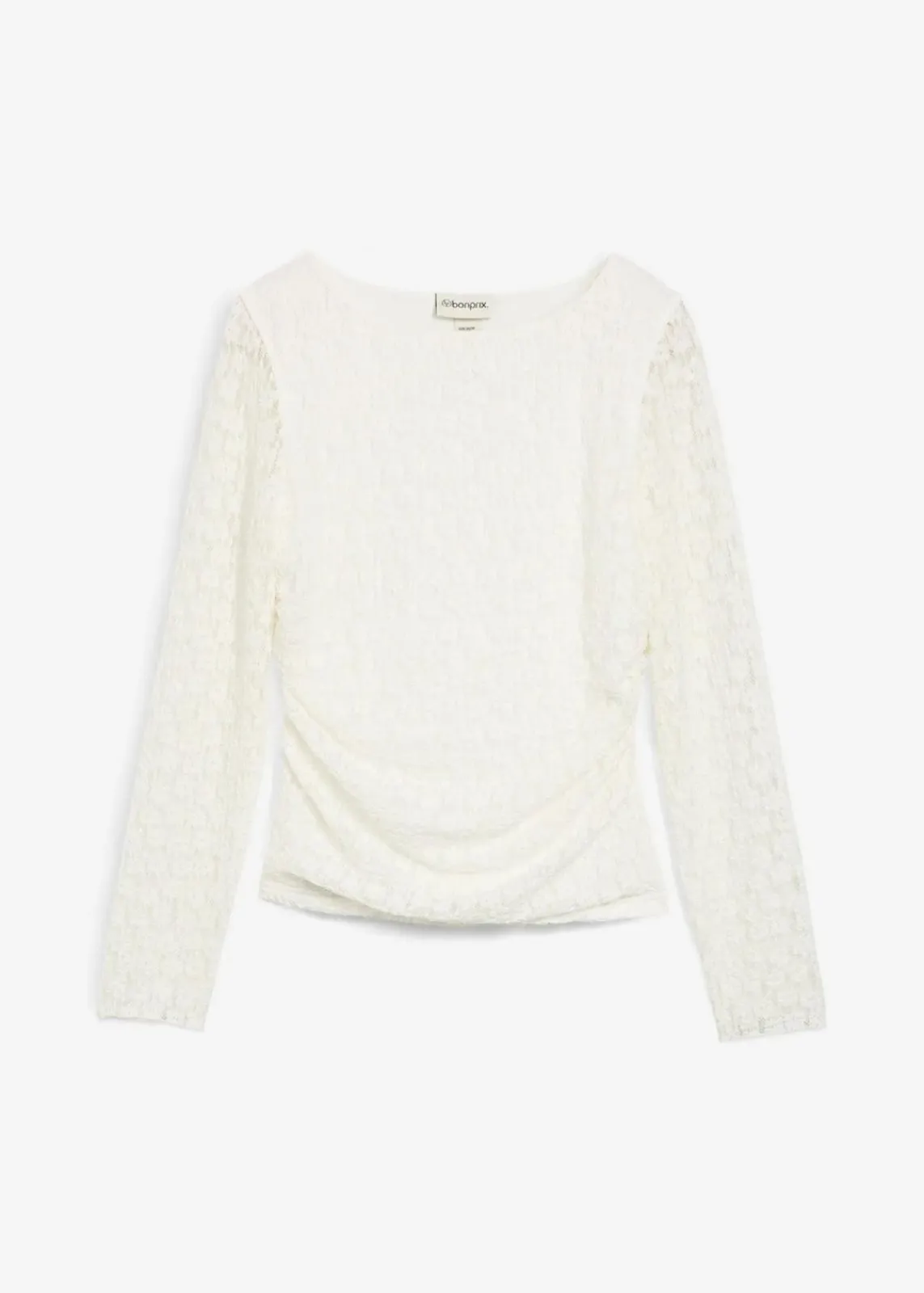 bonprix Shirts & Tops^Langarmshirt aus Spitze wollweiß