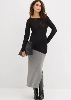 bonprix Shirts & Tops^Langarmshirt aus Spitze schwarz