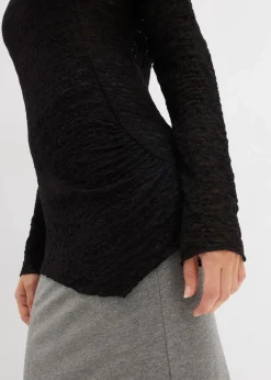 bonprix Shirts & Tops^Langarmshirt aus Spitze schwarz