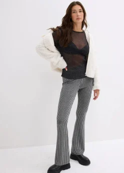 bonprix Shirts & Tops^Langarmshirt aus transparentem Mesh schwarz