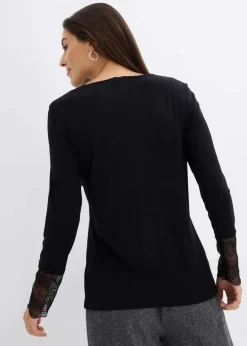 bonprix Shirts & Tops^Langarmshirt aus Viskose schwarz