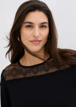 bonprix Shirts & Tops^Langarmshirt aus Viskose schwarz