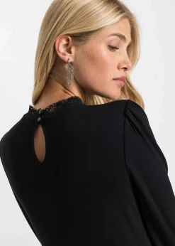 bonprix Shirts & Tops^Langarmshirt aus Viskose-Mix schwarz