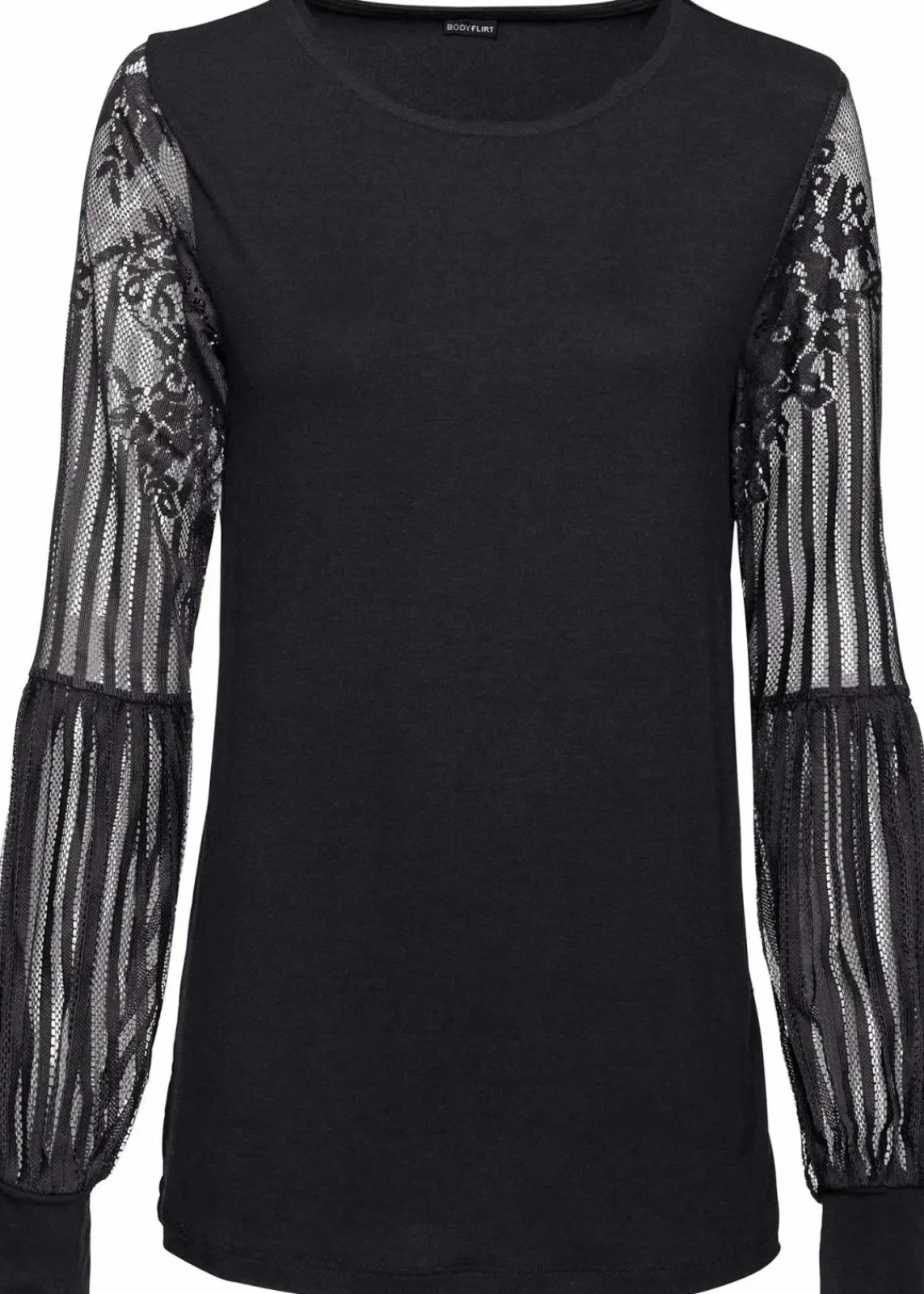 bonprix Shirts & Tops|Nachhaltigere Materialien^Langarmshirt aus Viskose-Mix schwarz