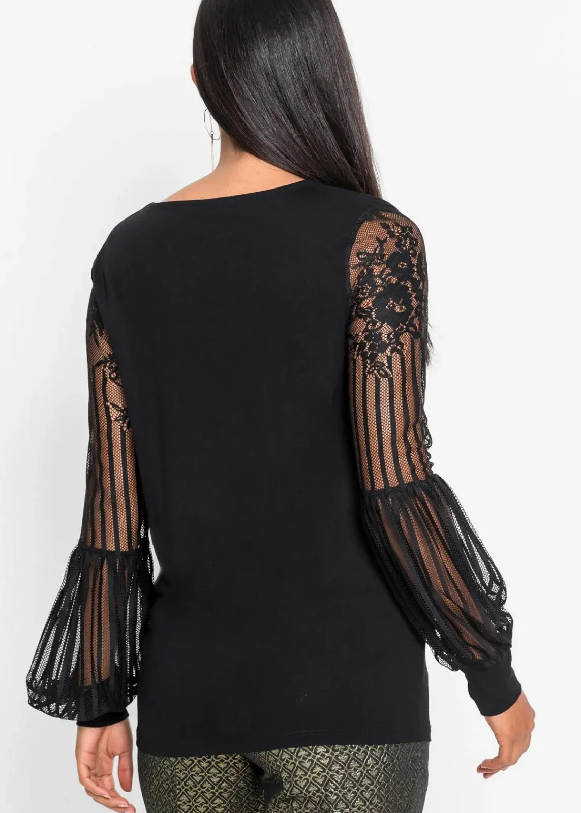 bonprix Shirts & Tops|Nachhaltigere Materialien^Langarmshirt aus Viskose-Mix schwarz