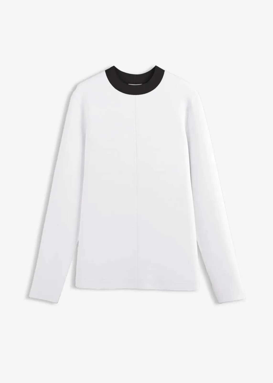 bonprix Shirts & Tops^Langarmshirt aus Viskose-Mix mit abgesetztem Turtleneck weiß/schwarz