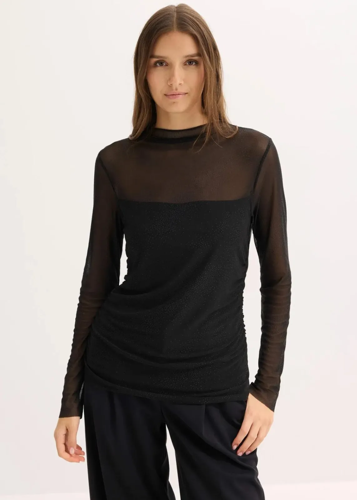 bonprix Shirts & Tops^Langarmshirt aus zartem Mesh schwarz