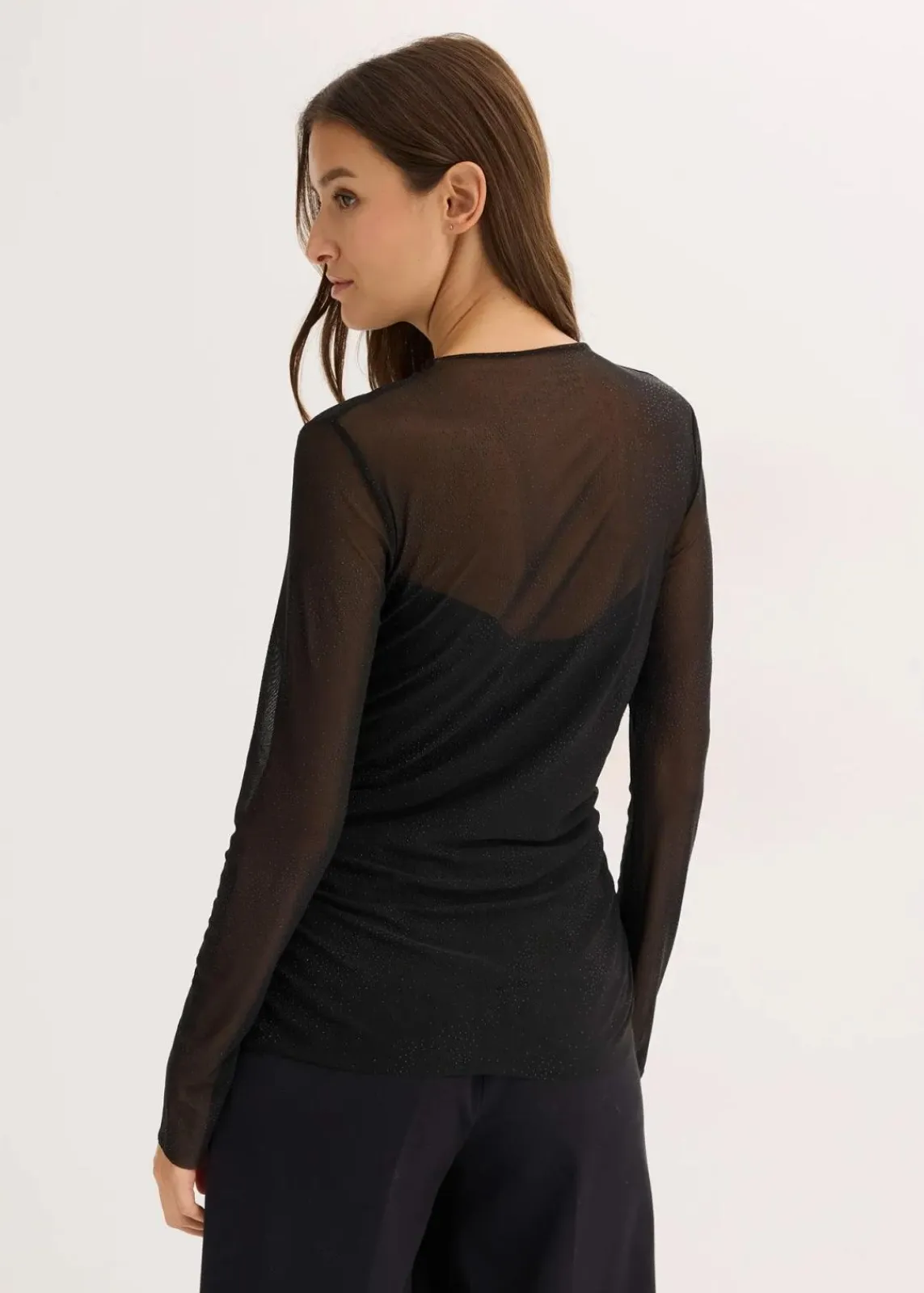 bonprix Shirts & Tops^Langarmshirt aus zartem Mesh schwarz
