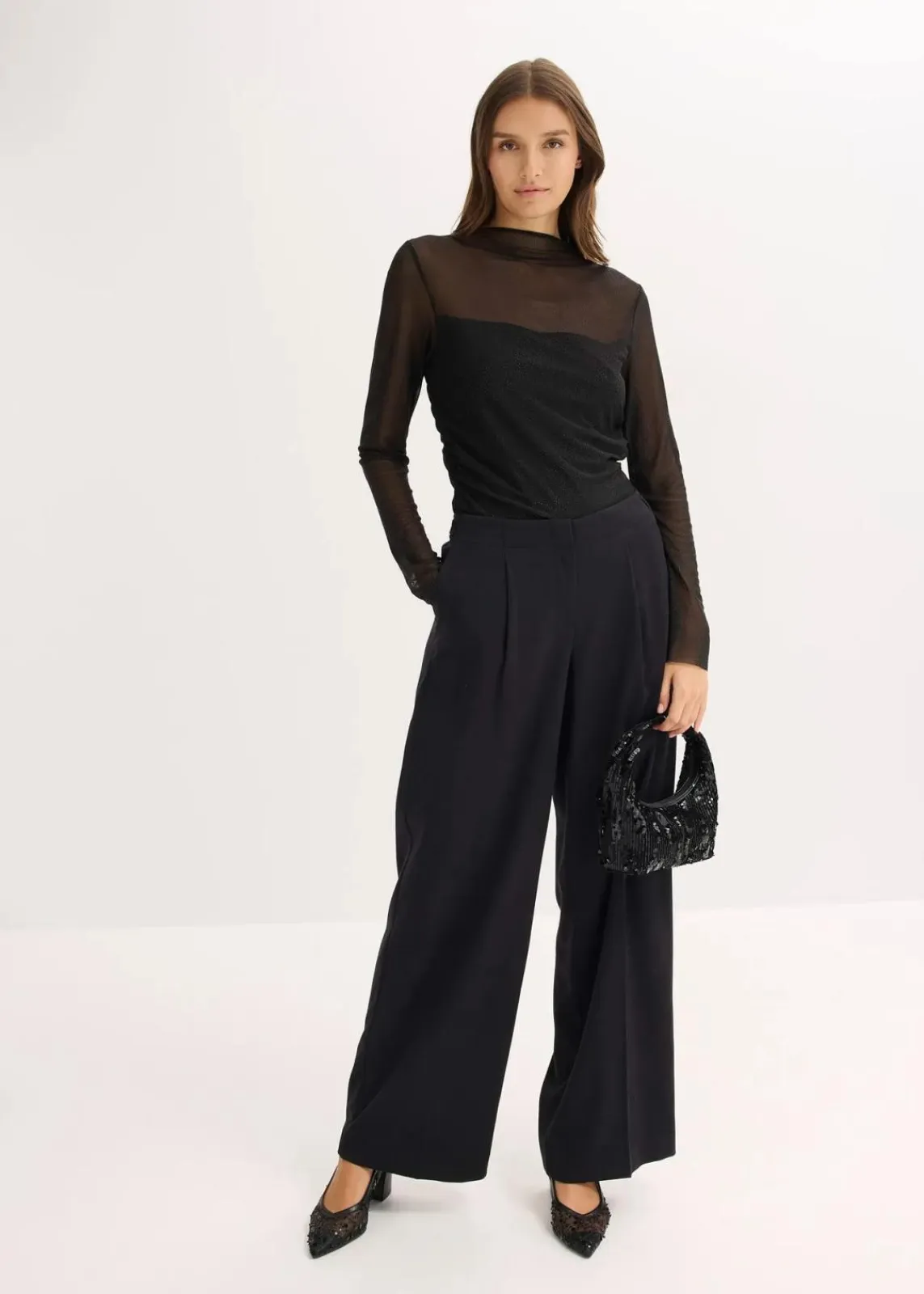 bonprix Shirts & Tops^Langarmshirt aus zartem Mesh schwarz