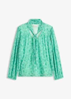 bonprix Shirts & Tops^Langarmshirt aus zartem Mesh flaschengrün paisley
