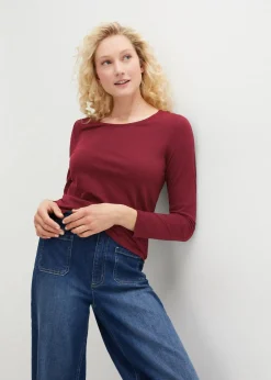 bonprix Shirts & Tops|Basics^Langarmshirt (2er Pack) anthrazit meliert+rubinrot