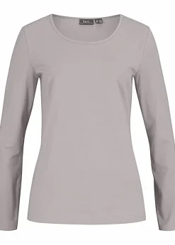 bonprix Shirts & Tops|Basics^Langarmshirt (2er Pack) granatrot + hel lgrau meliert