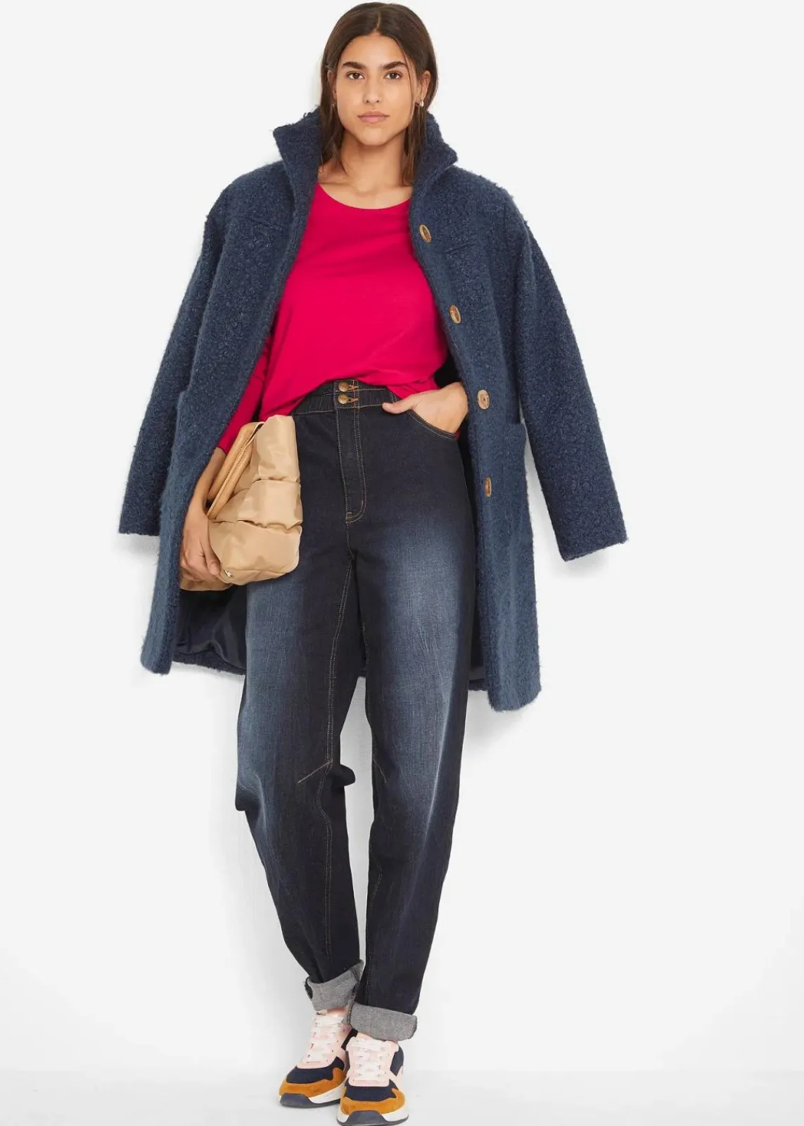 bonprix Shirts & Tops|Basics^Langarmshirt (2er Pack) granatrot + hel lgrau meliert