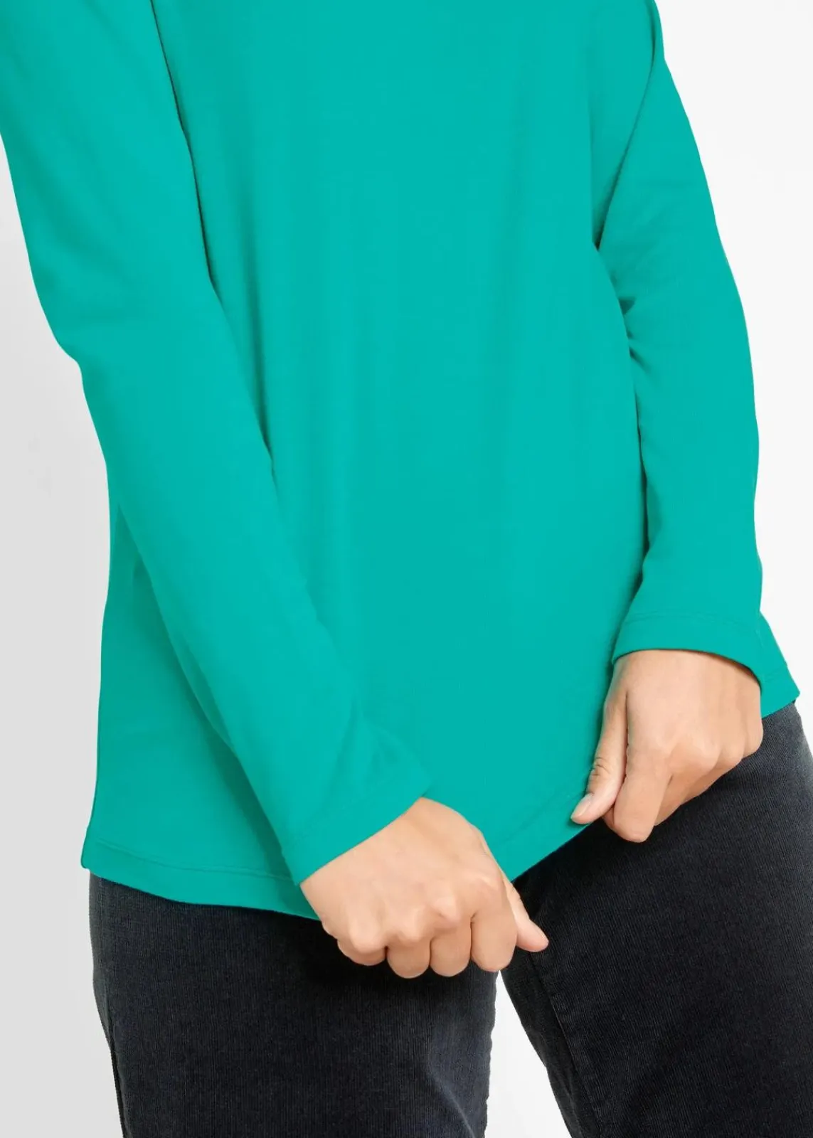 bonprix Shirts & Tops|Basics^Langarmshirt (2er Pack) smaragd+schwarz