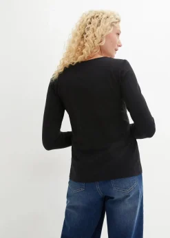 bonprix Bekleidung·Röcke|Basics^Langarmshirt (2er Pack) schwarz+schwarz
