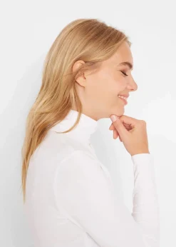 bonprix Shirts & Tops|Basics^Langarmshirt mit reiner Bio-Baumwolle weiss