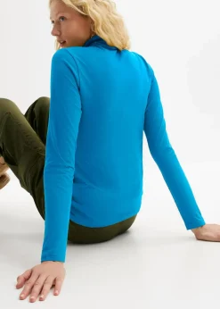 bonprix Shirts & Tops|Basics^Langarmshirt mit reiner Bio-Baumwolle meeresblau