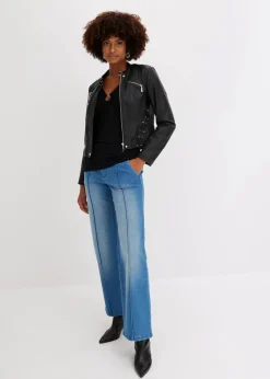 bonprix Shirts & Tops^Langarmshirt mit Accessoire schwarz